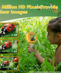 Dope Kids Borescope Camera With Light For Real Time Exploration And 1080P Live Video, A STEM Toy For Ages 3 To 10, The Ultimate Gift For Outdoor Adventures And Nature Discovery, child viewing ladybug in grass