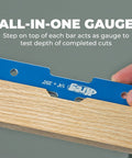 Precision Router Table Setup Bars Set Of Seven Gauge Measuring Sticks for testing cut depth with all-in-one gauge design.