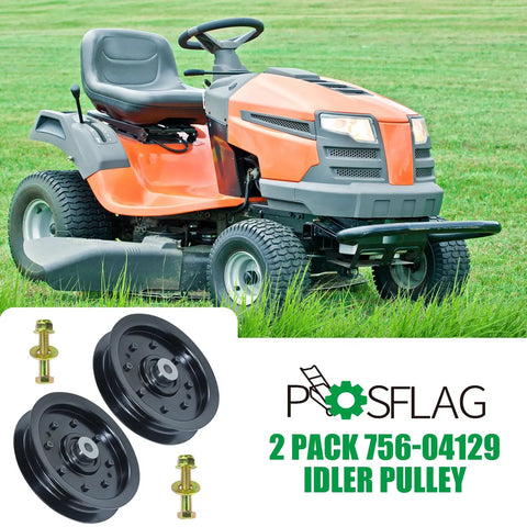 Two Pack Idler Pulley Kit 4.25 Inch Drop In Replacement For Cub Cadet RZT 50 LTX 1040 LT1045 LTX 1050 Decks shown with mower
