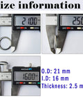 Size details of Subaru 10 Pack Oil Drain Plug Gaskets Crush Washers Kit 803916010 showing 21mm OD, 16mm ID, 2.5mm thickness
