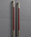 Heavy Duty Door Handle For Sliding Barn Door Push Pull Rectangle Front Door Handle With Screws Exterior Interior Use Single Or Double Sided Install 120 Cm 47 In Length, shown in a modern design with intricate patterns on a textured background.