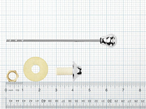 Trip Lever Assembly for Toilet 83725-CP Polished Chrome Replacement Kit with ruler for size reference