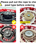 Replacement Pull Start Assembly Recoil Starter 28400-Z4M-306ZB pawl type check.