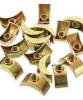 16 Piece M6 Half Moon Nuts And Washers Set In Bronze Zinc Alloy External Thread Lock Washers Spacer Connectors, top view