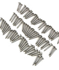 80-piece marine-grade stainless steel truss head screws for dock bumper installation.