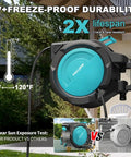 Heavy Duty Kink Free Auto Rewind Garden Hose Reel Half Inch, 160 Feet, Wall Mounted shown with durability features