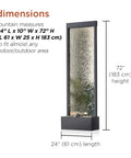Dimensions of Mirror Waterfall Fountain With Stones And Lights For Indoor Outdoor Zen Decor Create A Calming Vibe In Your Living Room Office Patio Or Entryway 72 Inches Tall