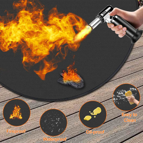 36 Inch Fire Pit Mat For Outdoor Grills And Fireplaces Double Sided Fireproof Waterproof Floor Protector with flame resistant test