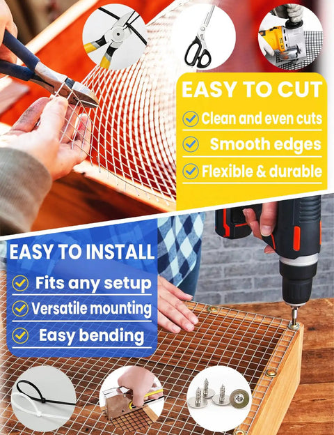 Quarter Inch Hardware Cloth Roll 24 Inch By 100 Foot Galvanized Welded Wire Mesh installation and cutting demo