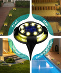 Solar Ground Lights Outdoor 12 Pack With 12 LED Disk Lights Waterproof In Ground Garden Pathway Lighting for decks and steps