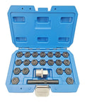 22 Piece Wheel Lock Nut Key Kit For BMW Vehicles With All In One Socket in open blue case displaying sockets