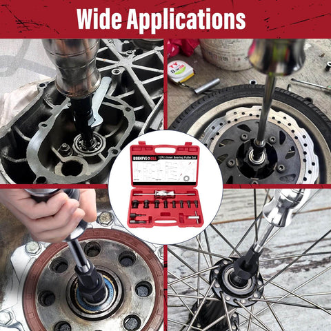 12pcs Blind Hole Collet Bearing Puller Set With Slide Hammer Built Tough Pro Grade Internal Bearing Extractor Kit 8 To 32mm Expandable Collets Insert Bearing Remover Red in various applications.
