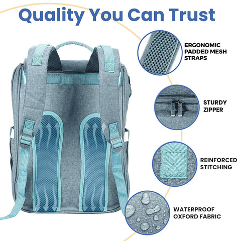 Spacious Diaper Bag Backpack for Busy Parents, Large-Capacity Baby Bag with Wide Opening, Easy Access, Waterproof and Durable Travel Organizer, Foldable Changing Pad Included, Perfect for On-The-Go Family Outings