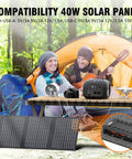 Portable Solar Generator 300W Peak Power Station With 260Wh Battery And 40W Solar Panel Included For Home Use Camping Outdoor Adventures On The Go Off Grid Backup Power