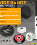 Dryer Repair Kit With Drive Belt Idler Pulley And Drum Roller Set For Cabrio Duet Style Dryers DIY components and compatibility list