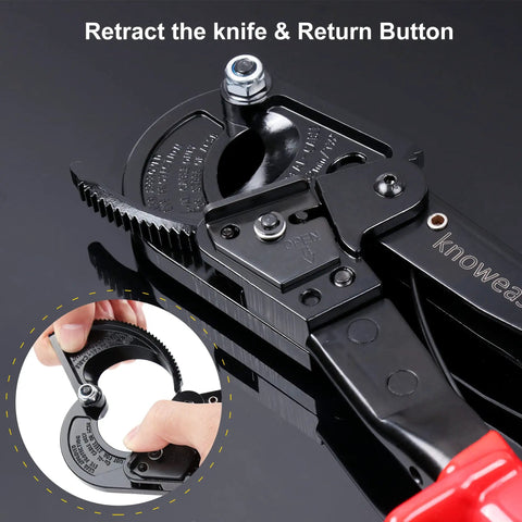 Heavy Duty Cable Cutter And Ratchet Wire Cutter For Aluminum And Multi Core Cables Up To 240 Square Millimeters Easy Quick Release Lever Pro Grade Tool For Safe Clean Cuts