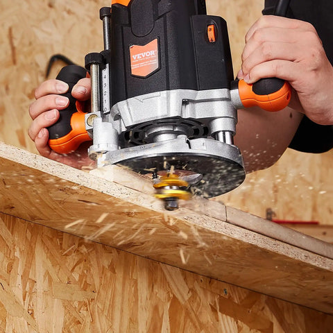 Pro Grade Carbide Router Bit Set With 1/4 Inch Shank In A Sturdy Wood Carrying Case, 3-Piece Kit In Use For Precision Wood Cutting