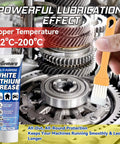 Applying White Lithium Grease Multi Purpose Lubricant With Brush to gears for smooth operation and powerful lubrication