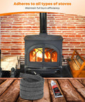 Stanbroil graphite-impregnated fiberglass flat rope seal and high-temp cement gasket kit for wood stove, 5/8 x 1/8 x 84 in