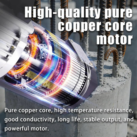 Close-up of the high-quality pure copper core motor for Heavy Duty Portable Electric Rebar Bender With 1200W Copper Motor Bends Steel Rods From 8 To 22 Mm For Construction Sites And Workshops Fast Reliable Hydraulics For Tough Jobs.