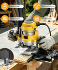 Person using a drywall cutout tool with Replacement Collet And Nut Kit With Reducer Sleeves For various sizes highlighted