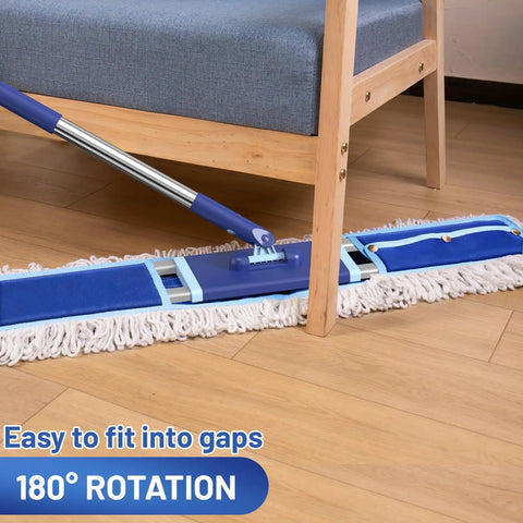 36 Inch Commercial Dust Mop For Quick Dry Dust Cleanup On Hardwood Floors With 59 Inch Extended Handle Heavy Duty Frame Two Mop Pads Ideal For Hotels Warehouses Schools And Janitors