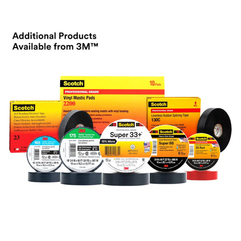 Vinyl Electrical Tape Super 88 Thick All Season Flame Retardant Pro Grade Heavy Duty Black 3/4 Inch By 44 Feet Rolls with other 3M tapes