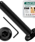 Heavy Duty M6 Socket Head Cap Screws 40mm Fully Threaded 304 Stainless Steel Black Zinc Plated Furniture Bolts with hex wrench.