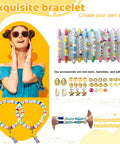 Friendship Bracelet Kit With 5200 Pieces Beads And Charms For Beginners, featuring colorful bracelets and charms display.