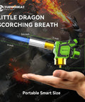 Beefy Pro Grade Flame Torch Head With Igniter for Propane and MAPP Gas Tanks, handheld size with blue flame illustration.