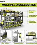 4 Tier Power Tool Organizer Wall Mount Set For Cordless Tools 2 Pack With Bottom Layer Holding Up To 8 Cordless Drills And Upper Tiers