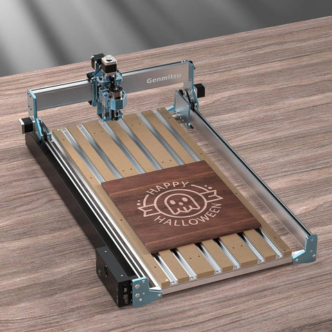 Hybrid Spoilboard Table Made Of Aluminum And MDF For 4040 Reno CNC Router Expands Work Area To X400mm By Y800mm with Halloween engraving
