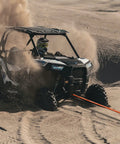 ATV pulling with 1/4 Inch By 50 Foot Orange Synthetic Winch Rope With Black Protective Sleeve, 10,000 Lb Load Capacity