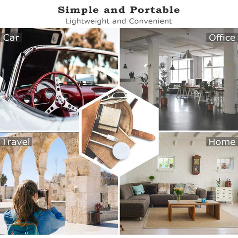 Collage of spaces showing Heavy Hitter 10 Amp Reciprocating Saw in use: car, office, travel, home settings.
