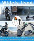 Full Twist Throttle Grip For Ebikes And Scooters, 12V To 72V Universal Voltage displayed on various vehicles