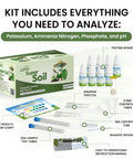 All In One Garden Soil Test Kit For DIY Home Growers Super Easy To Use For pH Nitrogen Phosphorus And Potassium Checks displayed