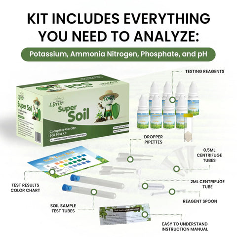 All In One Garden Soil Test Kit For DIY Home Growers Super Easy To Use For pH Nitrogen Phosphorus And Potassium Checks displayed