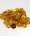 Top Shelf 60 Pack M3 Counterbore Washers In Sweet Golden Anodized Aluminum Alloy Finish and Rock Solid Grip for RC toys.