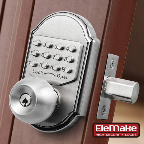 Keyless Entry Door Lock With Mechanical Deadbolt And Keypad Stainless Steel Construction Passcode Or Key Access