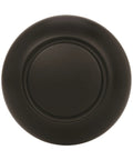 Top view of Matte Black Cabinet Knob One And One Quarter Inch Diameter Everyday Heritage Collection, smooth satin finish