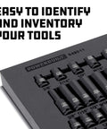 Beefy Forty Piece Impact Socket Set With Three Eighth Inch Drive Six Point Z Drive Sockets In SAE And Metric Tool Organizer Tray