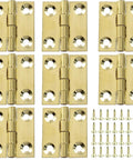 8 Pack 1 Inch Mini Solid Brass Butt Hinges For Small Cabinets Boxes Drawers And Gates With Mounting Screws
