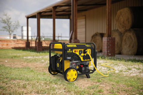 10,000-Watt Wireless Remote Start Portable Backup Power Generator For Home Use With CO Shield Auto Shutoff on farm