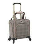 Brentwood IV 15 Inch Under The Seat Rolling Bag With Four Wheels For Airline Travel Rose Charcoal front view