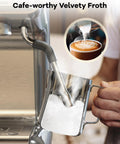 Pro Vibes Espresso Machine With Built In Burr Grinder And Milk Frother, 30 Setting Coffee Maker For Silky Lattes And Darn Good Cappuccinos steaming milk frothing pitcher