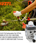 Stihl Trimmer Carburetor Kit For FS90R FS90 FS110R FS100 KM90R KM90 FS100RX FS110 KM110R HT100 HT101 C1Q S174 shown next to trimmer in use