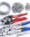 Beefy Heavy Duty Wire Rope Crimping Tool Kit Up To Two Point Two Millimeter With 240 Aluminum Crimping Loop Sleeves