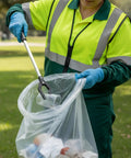 33 Gallon Clear Trash Liners, Heavy Duty High Density Garbage Bags, 33 By 40 Inches, 500 Count in use for outdoor waste collection