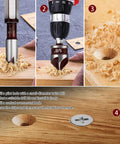 Built Tough Countersink Drill Bit Set With 82 Degree Five Flutes and Quick Change Hex Shank in action on wood project