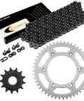 Black Drive Chain And Sprocket Kit For Honda CRF450R And CRF450RX 2004-2018 with 6000 lb tensile chain and sprockets